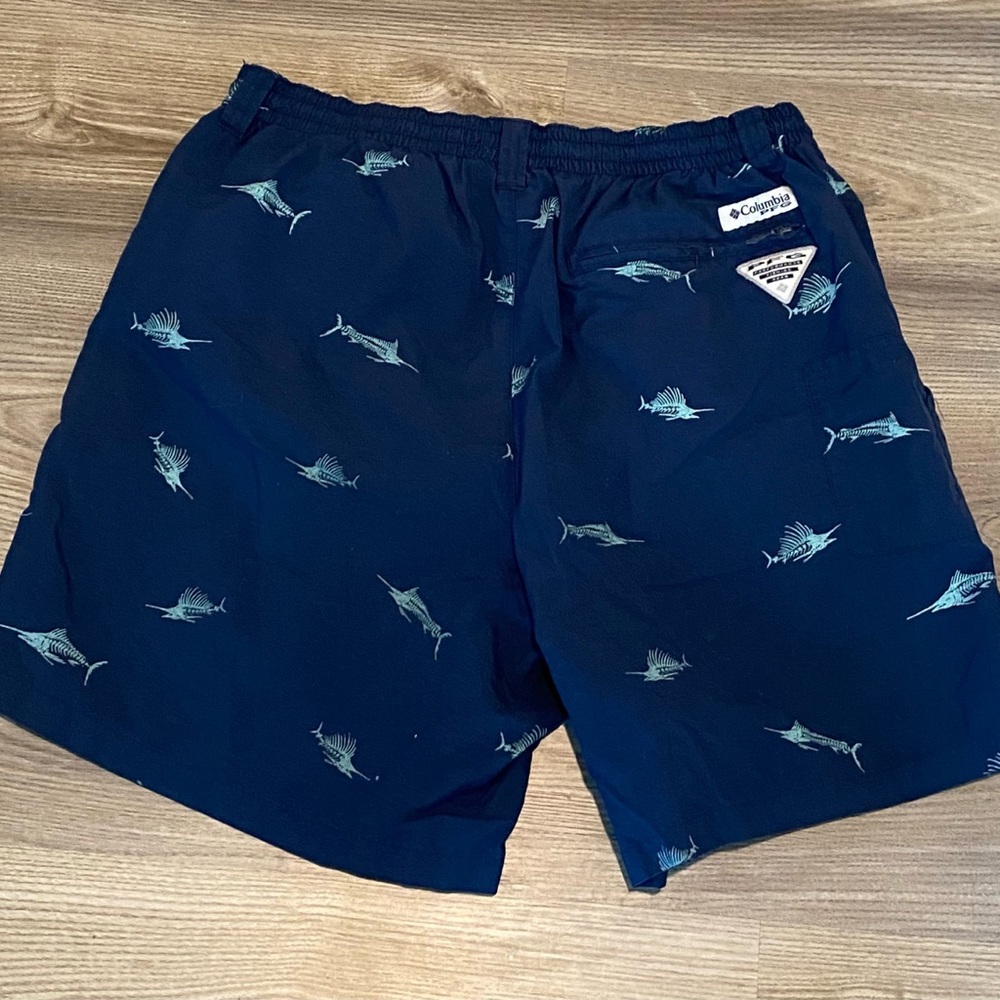 Columbia PFG Omni Shade Backcast II Lined Swim Trunks Mens Medium Marlin Navy - Picture 6 of 8